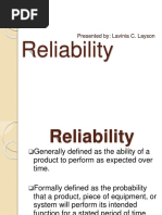 Reliability: Presented By: Lavinia C. Layson