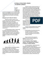 Biological and Cultural Evolution: From Australopithecus To Homo Sapiens