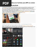 Conversor de Vídeos Do YouTube para MP3 No Celular