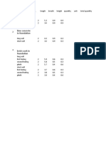 Earth Work in Exavation: Item No. Item Work No. Length Breath Height Quantity Unit Total Quantity