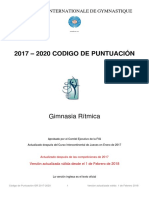 Código Puntuación Gimnasia Rítmica 2020