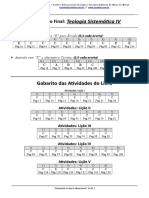 Teologia Sistemática 4 - Gabarito