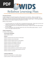 Syllabus Learning Plan