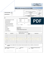 Formato de Recepción Provisional o Definitiva de Obra