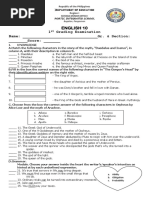 English 10: 1 Grading Examination Name: - Gr. & Section: - Score