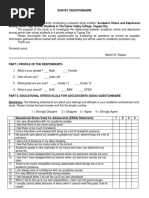 Survey Questionnaire Depression - Senior High