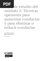 Guía de Estudio Del Módulo 1 - Técnicas Operantes para Aumentar Conductas y para Eliminar o Reducir Conductas