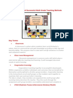 Characteristics of Successful Multi-Grade Teaching Methods: Classroom