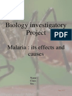 Biology Investigatory Project: Malaria: Its Effects and Causes