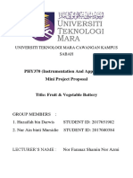 PHY370 (Instrumentation and Application) Mini Project Proposal