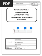 Maquinas Electricas I CODIGO: E46324 Laboratorio #7.2 "Paralelo de Generadores Sincronos"