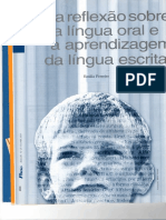 Uma Reflexão Sobre A Língua Oral e A Aprendizagem Da Língua Escrita