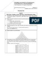 CE219.01 Practical List