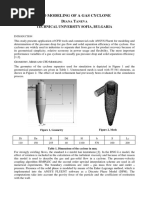 CFD Modeling of A Gas Cyclone D T: Technical University Sofia, Bulgaria