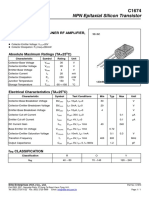 NPN Epitaxial Silicon Transistor: TV Pif Amplifier, FM Tuner RF Amplifier, Mixer, Oscillator