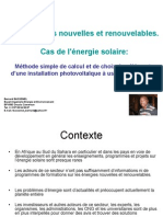 Expose - Methode Simple de Dimensionnement Des Elements D Une Installation Solaire