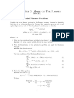 Problem Set 3: More On The Ramsey Model: Problem 1 - Social Planner Problem