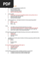 MCQ Operation Research