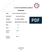 Proceso de Fabricación de Refractaria