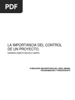 Importancia de Control de Un Proyecto