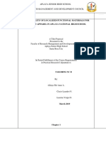 Acceptability of Localized Functional Materials For Women'S Apparel in Aplaya National High School