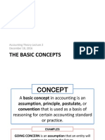 The Basic Concepts: Accounting Theory Lecture 2 December 18, 2016