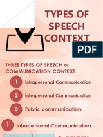 Types of Speech Context