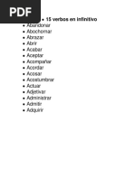 15 Verbos en Infinitivo