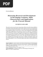 Measuring Research and Development in Developing Countries: Main Characteristics and Implications For The Frascati Manual