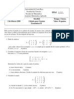 Matemática para Ciencias Económicas I Ma1022 Examen