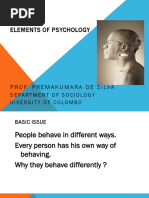 Elements of Psychology: Prof. Premakumara de Silva