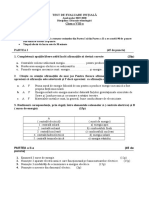 Test de Evaluare Initiala Clasa A 8a Model Edu