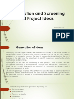 Generation and Screening of Ideas