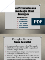 Sejarah Pertumbuhan Dan Perkembangan Qiraat Quraniyyah