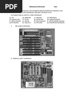 3 - Motherboard Worksheet