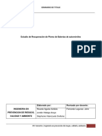 Estudio de Recuperacion de Baterias de Plomos