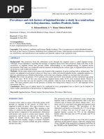 Prevalence and Risk Factors of Inguinal Hernia Study in A Semi-Urban Area in Rayalaseema, Andhra Pradesh