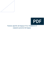 Trastorno Específico Del Lenguaje (T.E.L) : Problemas en El Componente Gramatical Del Lenguaje