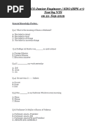 NTS TESCO Junior Engineer - SDO Test - 2019 PDF