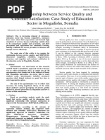 The Relationship Between Service Quality and Customer Satisfaction: Case Study of Education Sector in Mogadishu, Somalia