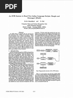 An OCR System T o Read T W o Indian Language Scripts: Bangla and Devnagari (Hindi)