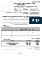 Sworn Statement of Assets, Liabilities and Net Worth: Joint Filing Separate Filing Not Applicable