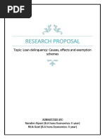 Research Proposal: Topic: Loan Delinquency: Causes, Effects and Exemption Schemes