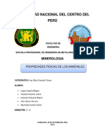 Informe de Propiedades Físicas de Los Minerales