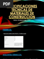 Especificaciones Tecnicas de Materiales de Construccion