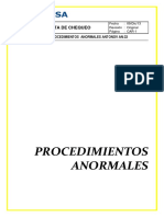 Lista de Chequeo - Procedimientos Anormales