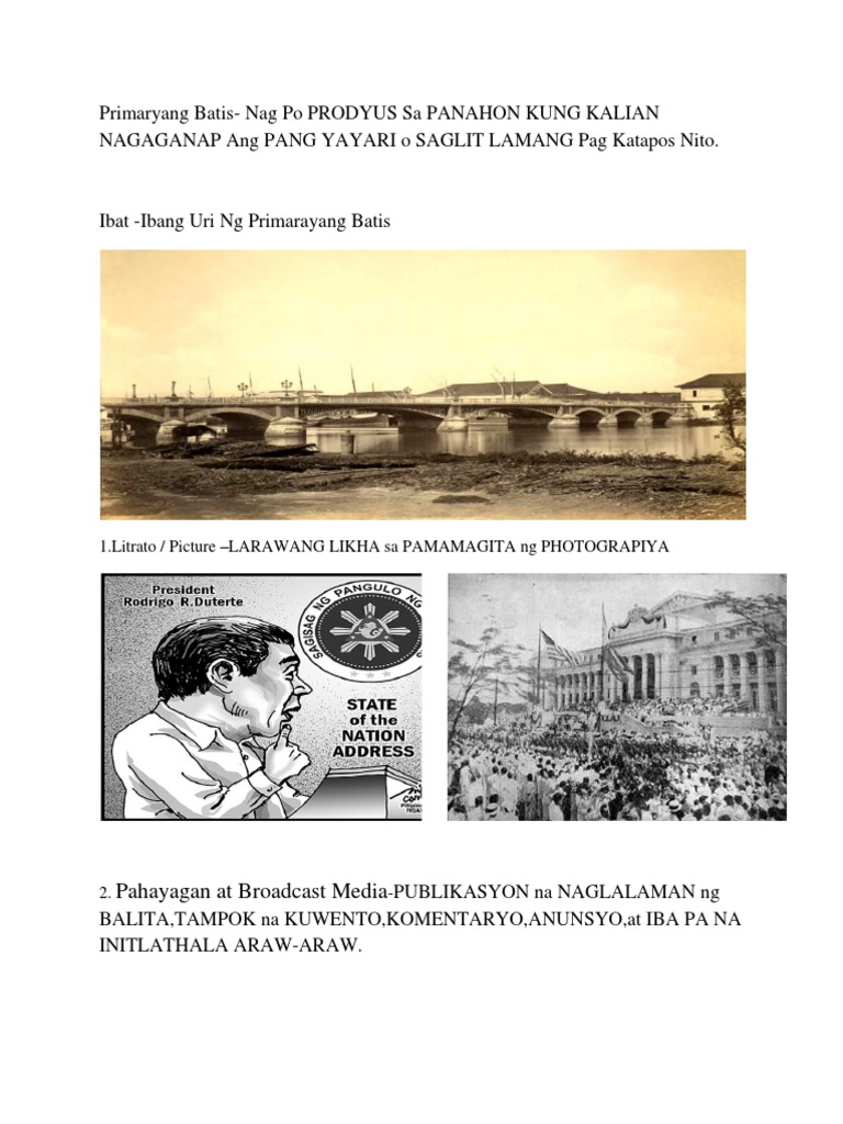 Ibat Ibang Uri NG Primaryang Batis | PDF