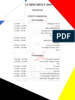 Alumni Meet'19 Schedule