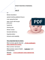 Important Pediatrics Syndromes