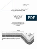 Prevention of Corrosion of Silver Reflectors For The National Ignition Facility